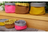 reversible yellow felt basket