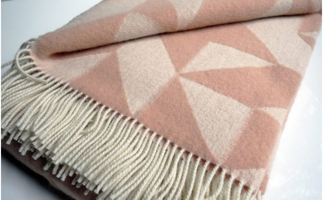 wool blanket twist a twill (powder pink)