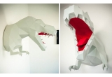 trofeo origami de pared animal dino para habitación infantil de niños