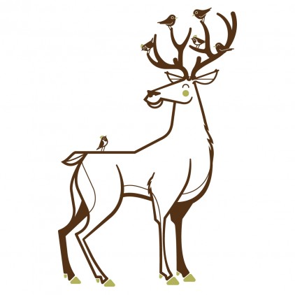 sticker enfant cerf theme Animaux de la Foret
