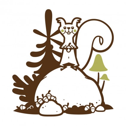 vinilos infantiles animales del bosque, vinilo ardilla