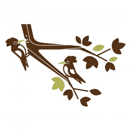 forest animals kids wall decals, woodpecker stickers