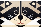 wooden poster print minipic raccoon