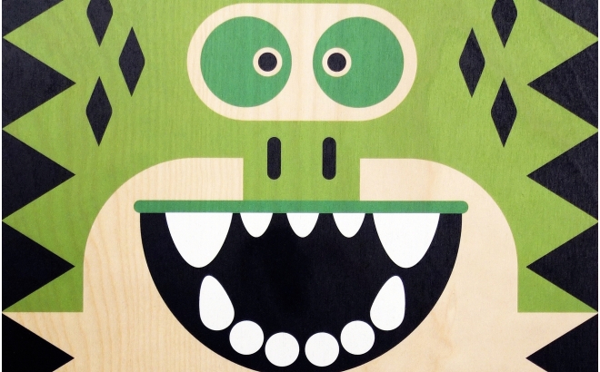 wooden poster print minipic crocodile