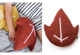 coussin feuille d'érable rouge par Main Sauvage