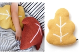 coussin feuille pour enfants par Main Sauvage