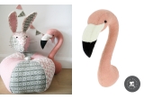 Felt Animal Heads by Fiona Walker, Pink Flamingo