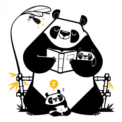 papa panda asia kids wall decals