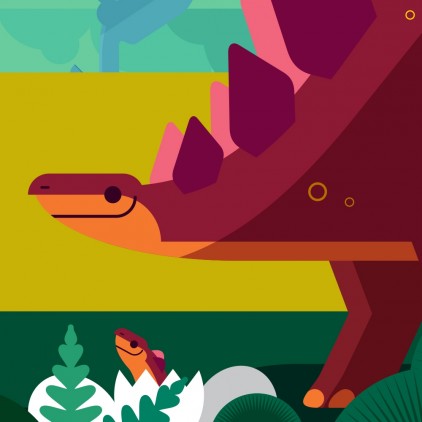 papier-peint enfants dinosaures pour chambre garçon