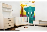 giraffe elephant Savanna Kids Wall Murals