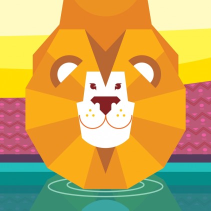 Fresque Murale Papier-Peint Enfants sur Mesure lion