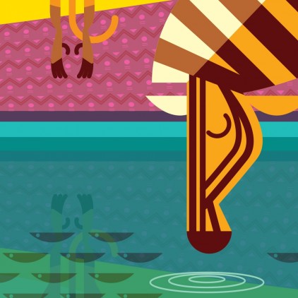 Fresque Murale Papier-Peint Enfants sur Mesure, singes, zèbre