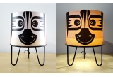 lamp for kids room Minilum Zebra, wood and black metal