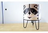 kids lamp Minilum Raccoon, wood and black metal