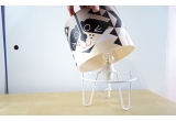 lamp for kids room Minilum Raccoon, wood and black metal