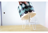 lamp for kids Minilum Owl, wood lampshade with geometric pattern