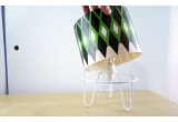 kids lamp Minilum with green geometric pattern