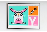 rabbit Kids Silkscreen Art Print