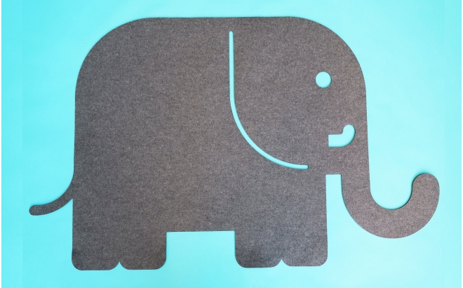 felt elephant rug for baby nursery