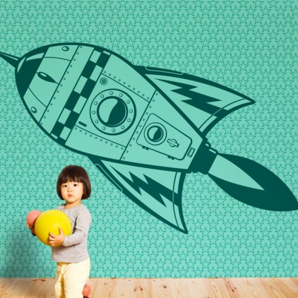 wallpaper mural rocket