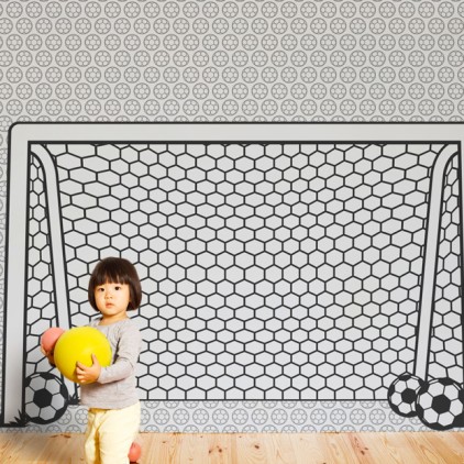 fresque papier-peint enfant cage de foot
