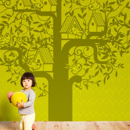 mural papel pintado árbol