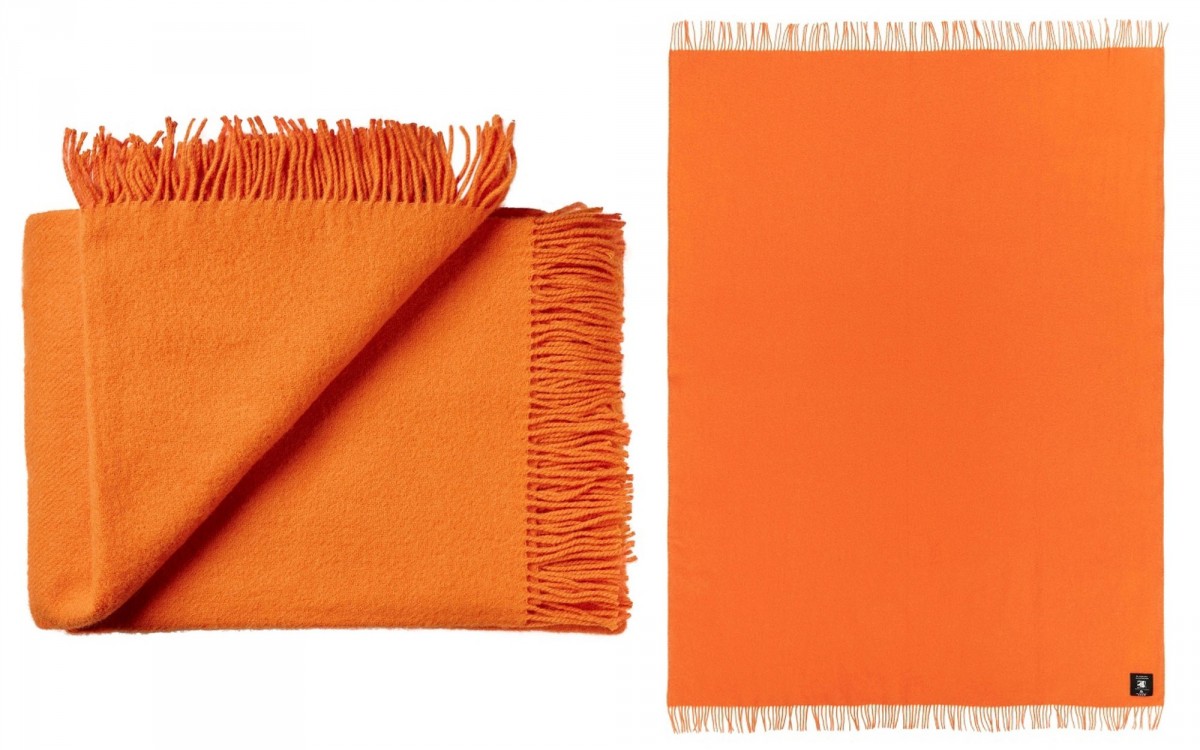 couverture enfant en laine (orange)