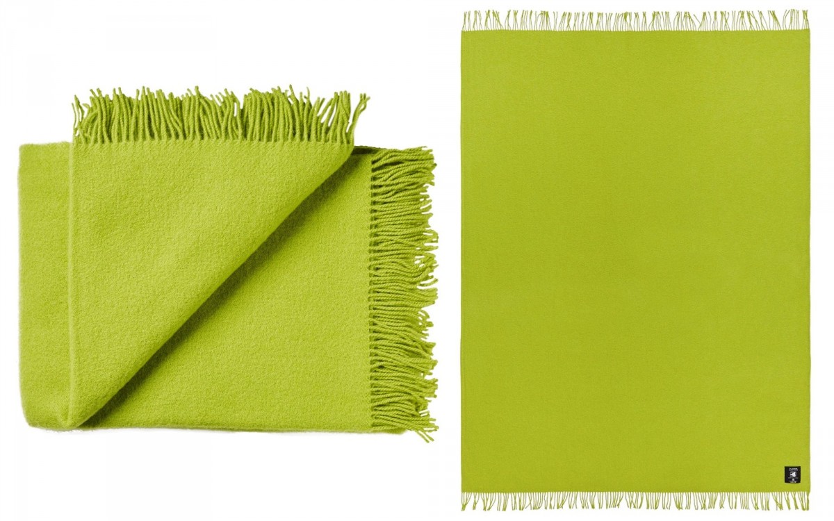 couverture enfant en laine (jaune vert)