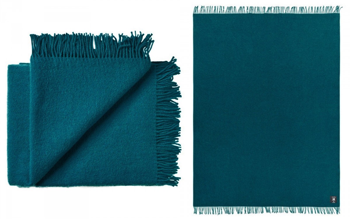 wool toddler blanket (petrol blue)