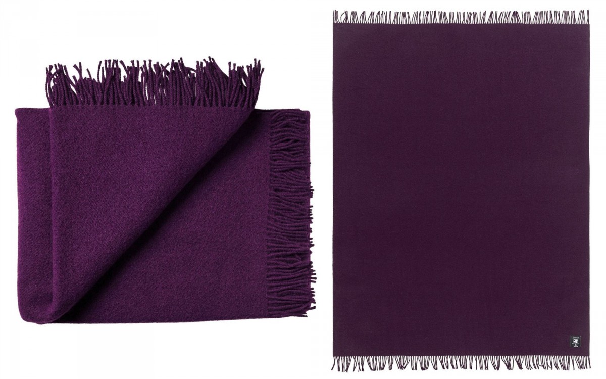 couverture enfant en laine (aubergine)