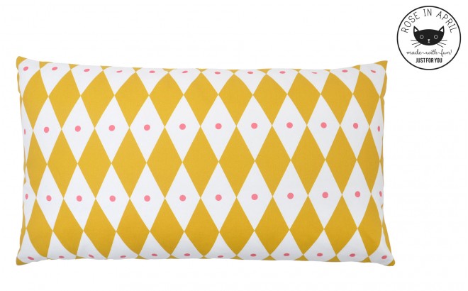 mustard diamond pillows for kids room by Rose in April