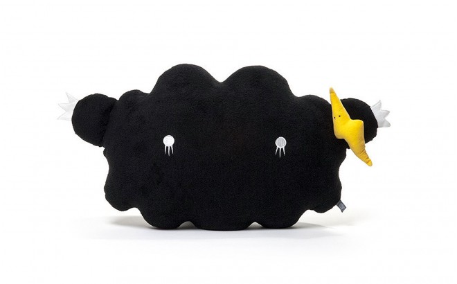 black cloud plush cushion for babies and kids by Noodoll