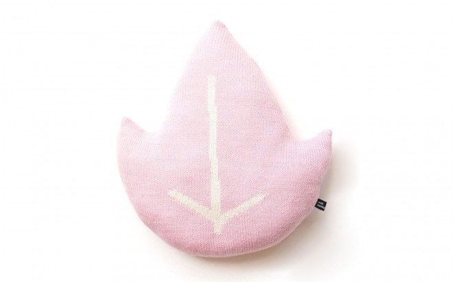 pink maple leaf pillow by Main Sauvage