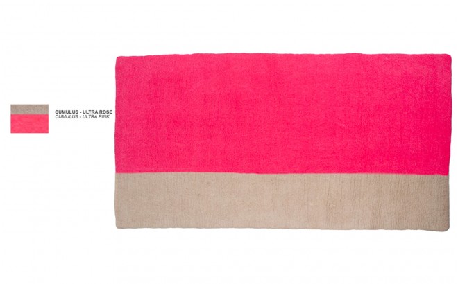 alfombra infantil rectangulo de fieltro rosa Potala por Muskhane