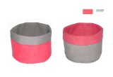 cestas infantiles reversibles de fieltro rosa M por Muskhane
