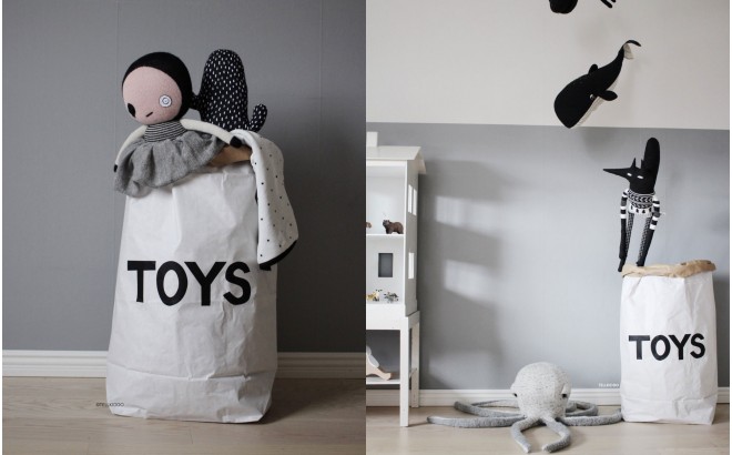 paper storage bag toys for kids room