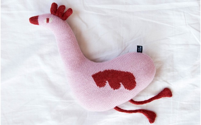 soft toy Fluffy Chicken by Main Sauvage for baby gift