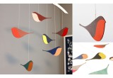 mobile oiseaux bois pour décoration chambre bébé