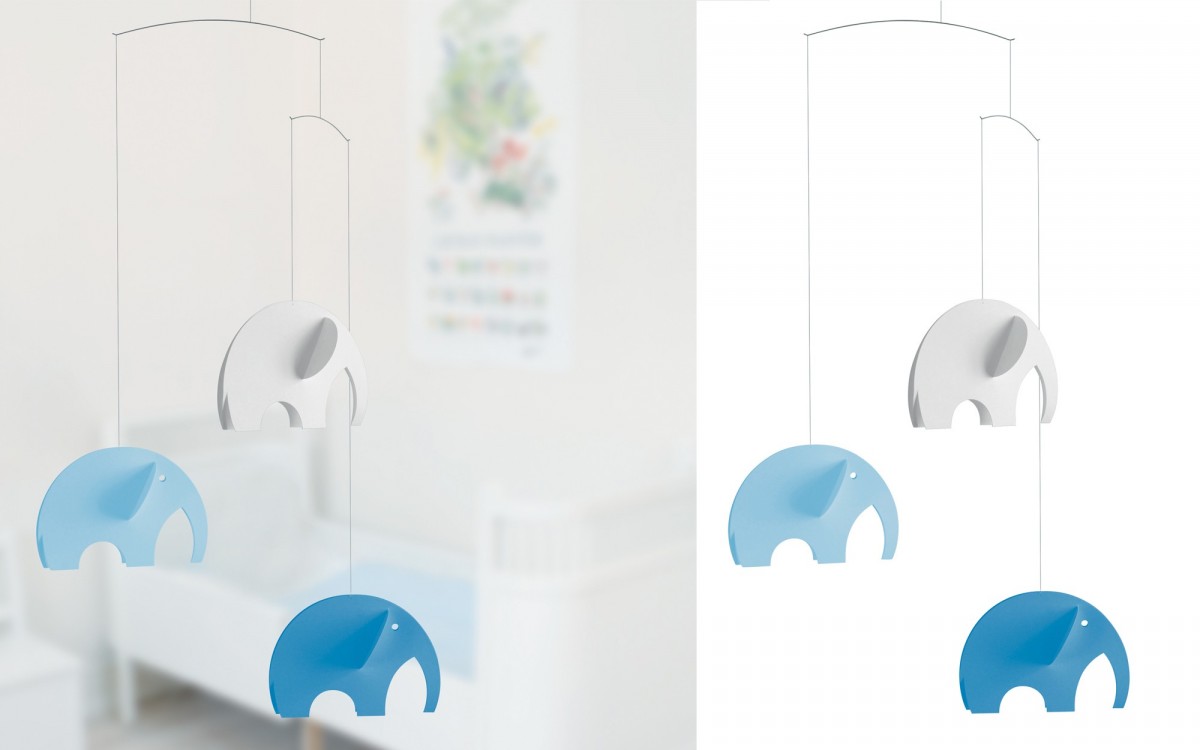 mobile éléphant bébé (bleu)