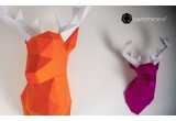 trofeo origami de pared animal para habitación infantil