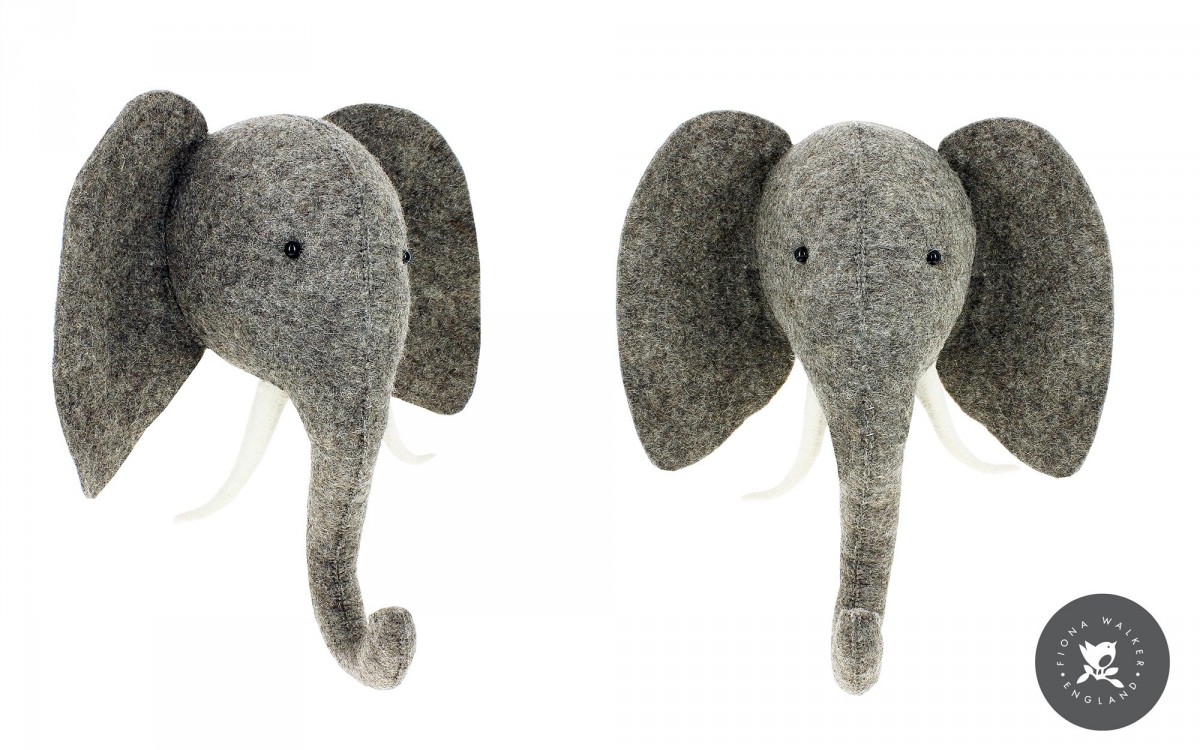 elephant head wall trophy