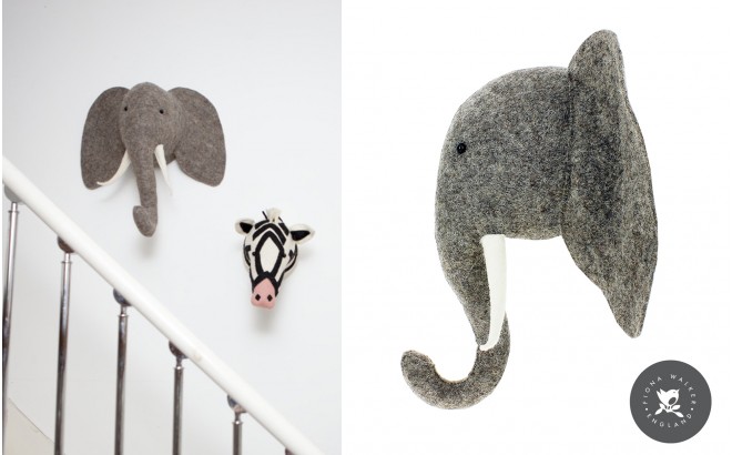 Trophées Animaux en Laine par Fiona Walker, Elephant