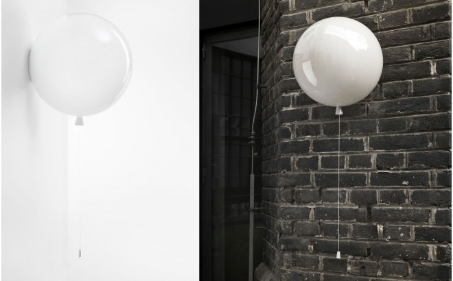 lampara balón blanco, aplique de pared infantil globo por Boris Klimek