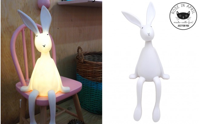 LAMPE JOSEPH LE LAPIN, Veilleuse Enfant Lapin par Rose in April