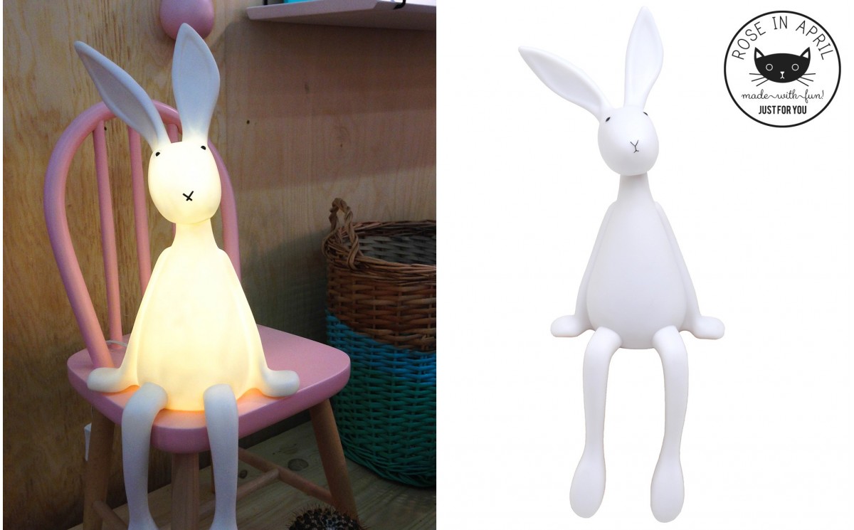 JOSEPH LE LAPIN Lampe Veilleuse Lapin LED H58cm Blanc Rose In April -  LightOnline