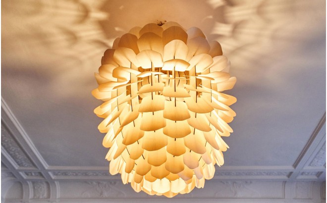Zappy, pine cone wood light lamp for kids room by schneid