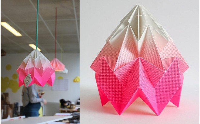 lampe origami enfants moth gradient snowpuppe (rose)