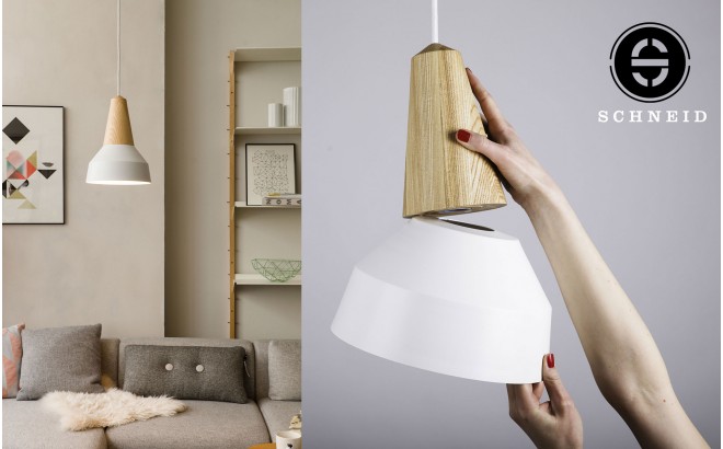 white metal and ash wood light lamp for kids room by schneid