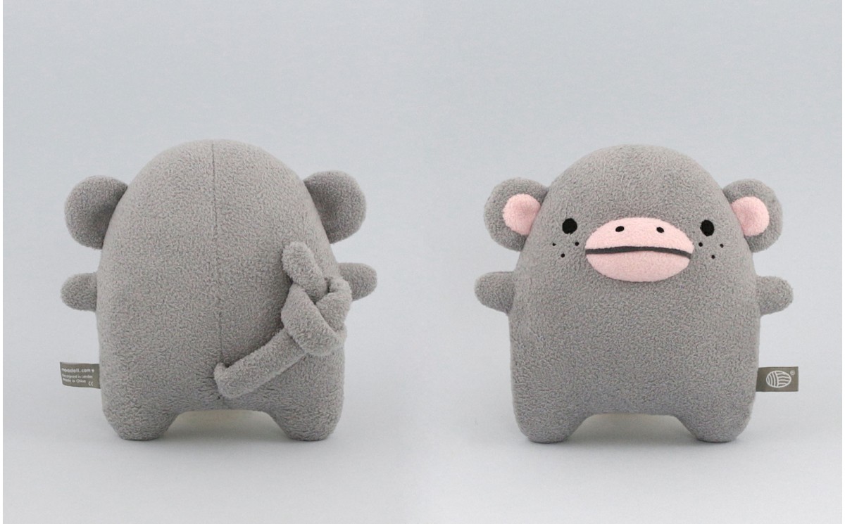 PELUCHE DOUDOU SINGE RICECOCO GRIS POUR BÉBÉS ET ENFANTS PAR NOODOLL