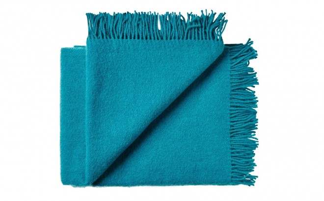 turquoise blue scandinavian wool blanket for kids
